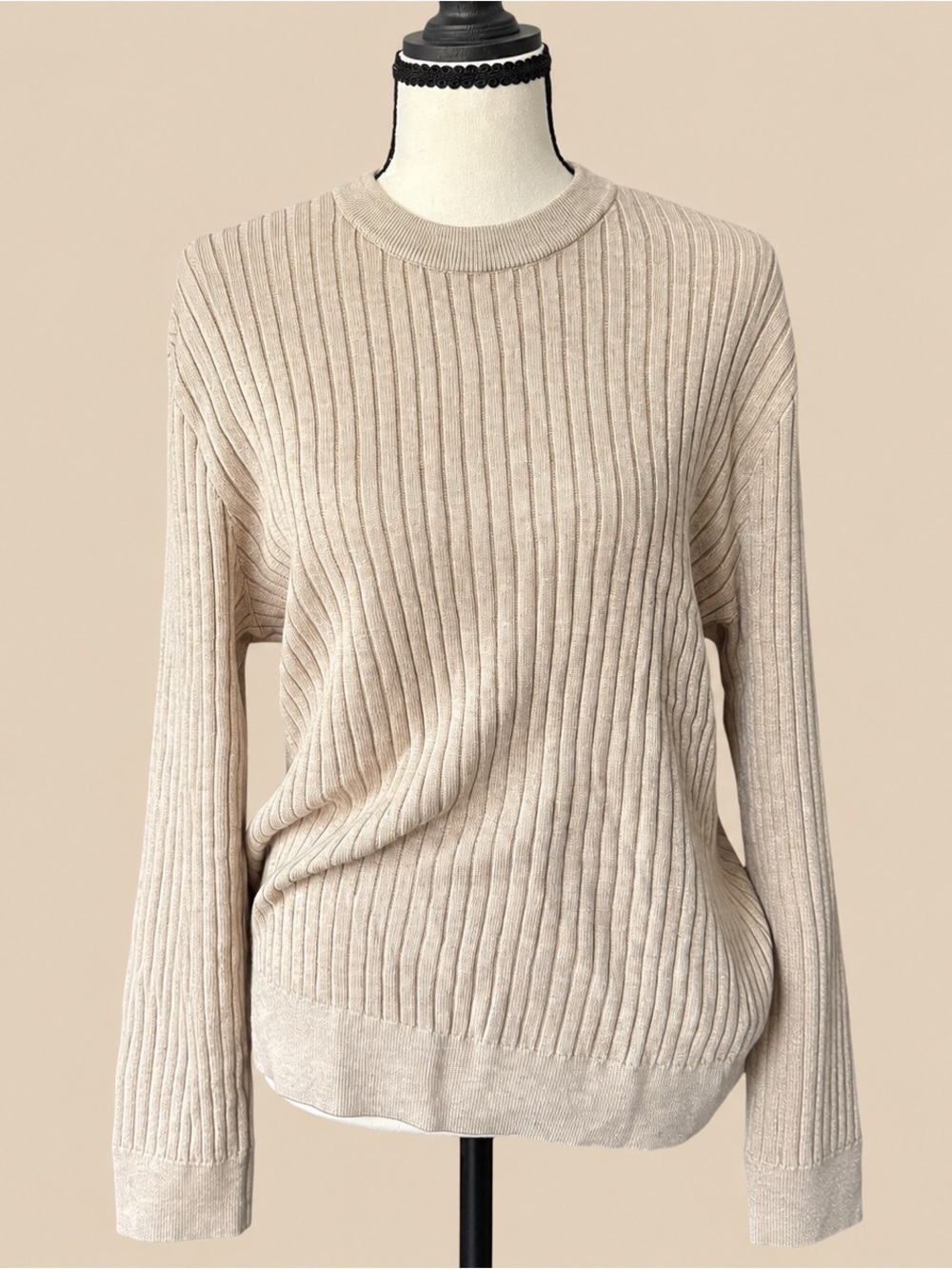 Ribbed Pima Cotton Minimalist Long Sleeve M